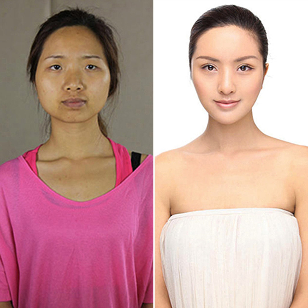Кореянка до и после пластической операции