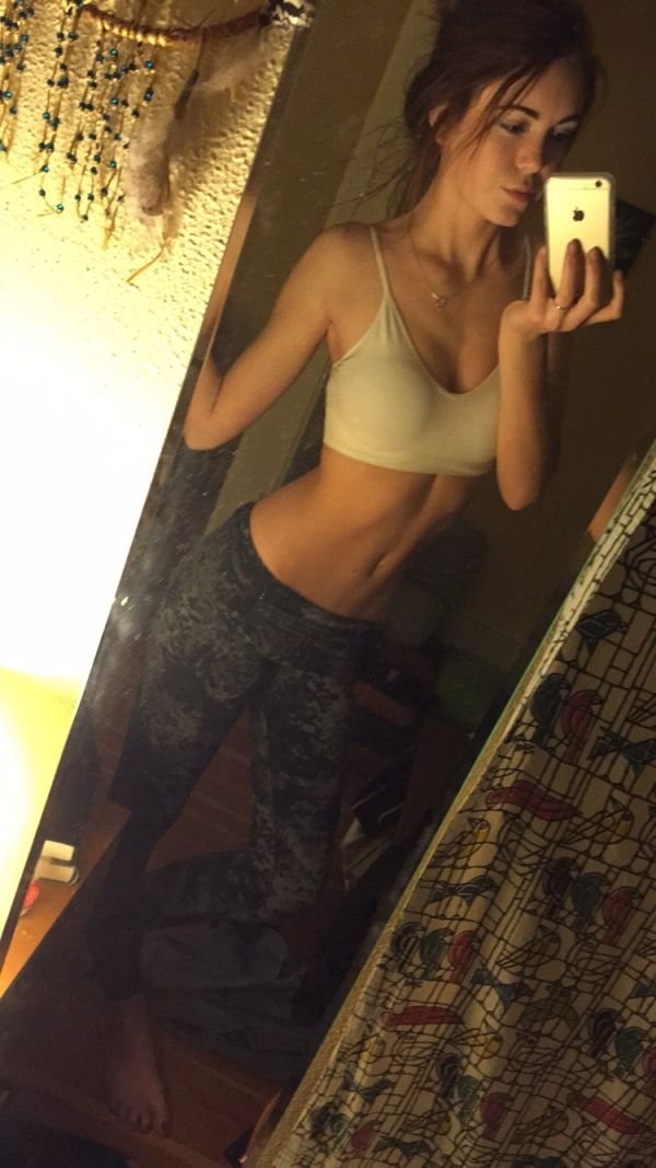 Skinny Brunette Teen Selfie