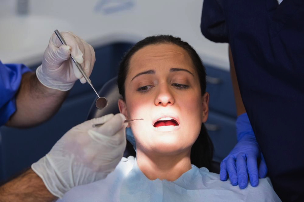 Woman with dental anxiety